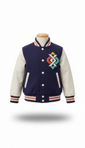 Varsity jacket in indigo ink