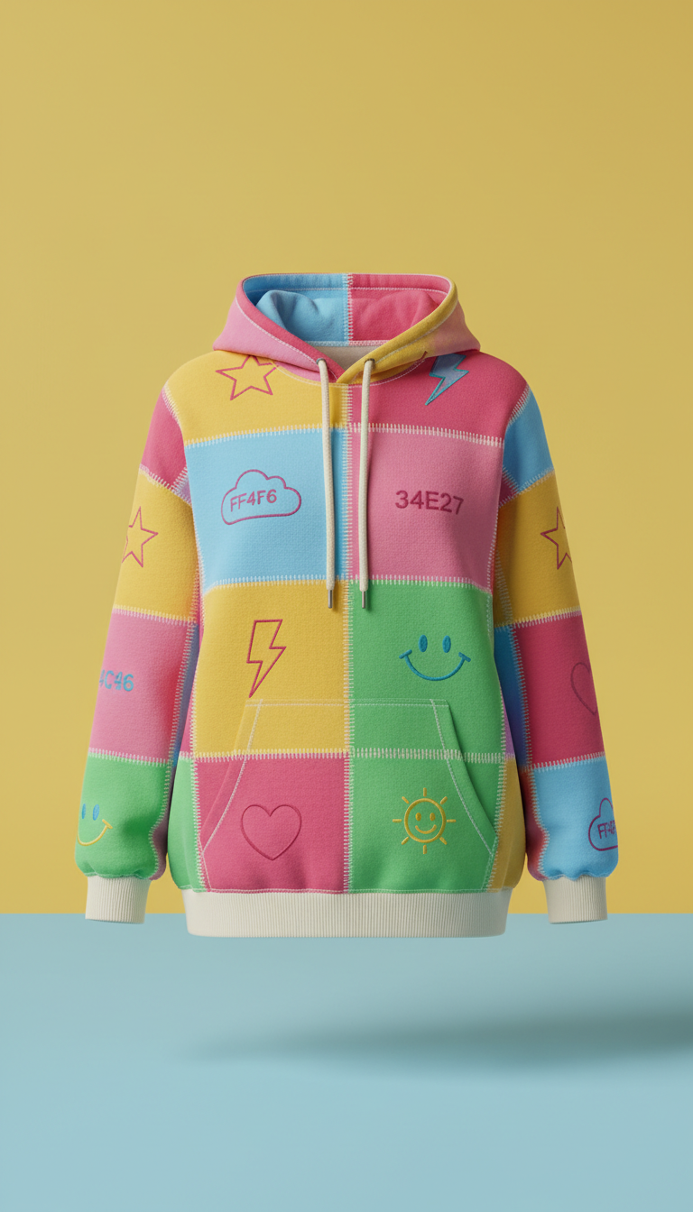 Bubblegum Patchwork Hoodie