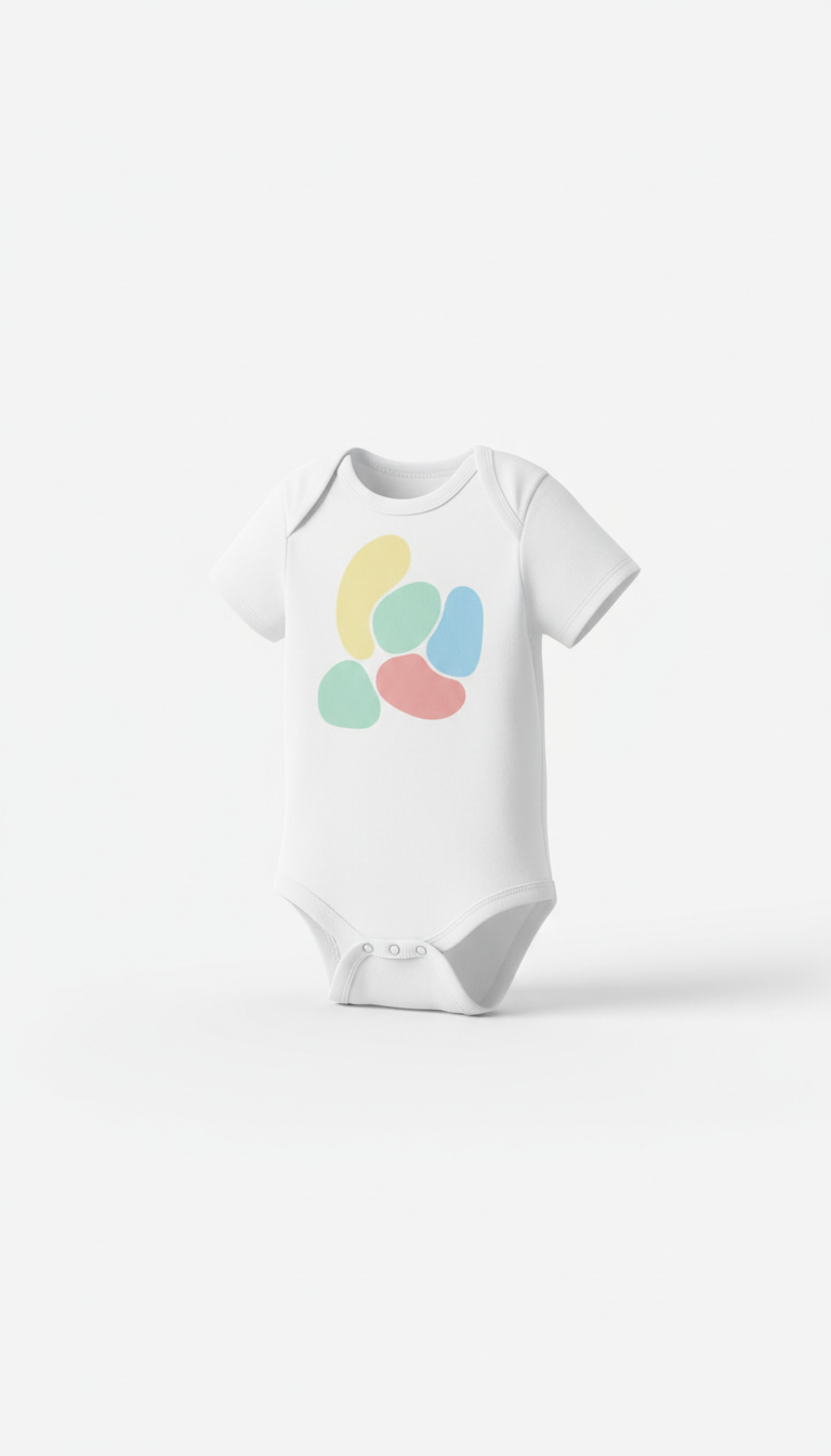 Cotton Onesie with Envelope Neckline