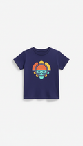 Graphic tee in tangerine pop