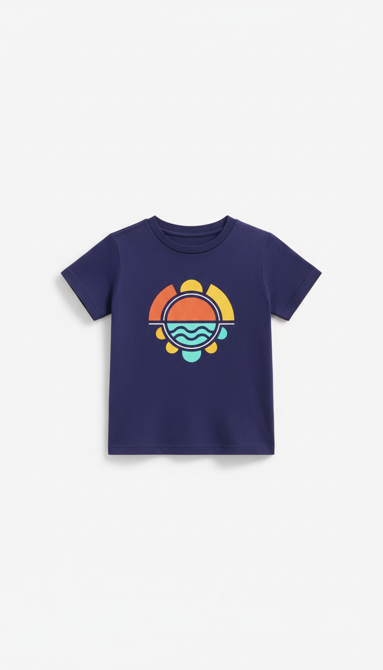Graphic tee in tangerine pop